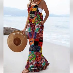 Hippie Patchwork print jumpsuit in size L